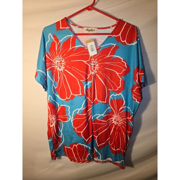 NWT New Haptics Floral Vacation Vibes Tropical Top Shirt Blouse Size Medium M - Picture 1 of 3